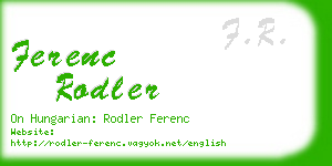 ferenc rodler business card